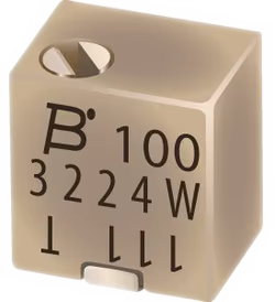 Trimmer Resistors - SMD 4mm 10Kohms 10% Square Cermet Sealed